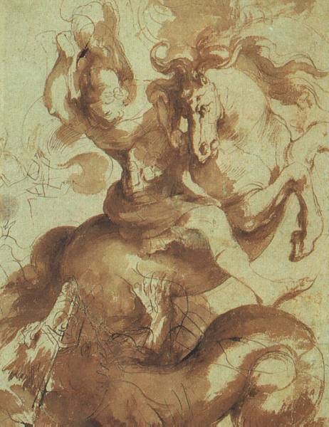 Saint George Slaying the Dragon (Pen)