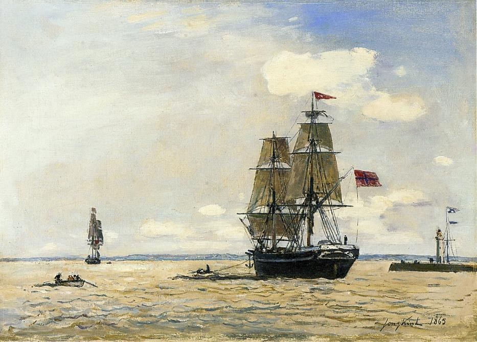 Johan Berthold Norwegian Naval Ship Leaving the Port of Honfleur
