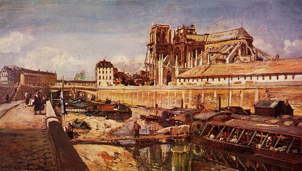 Johan Berthold Notre Dame de Paris Seen from the Pont de L-Archeveche