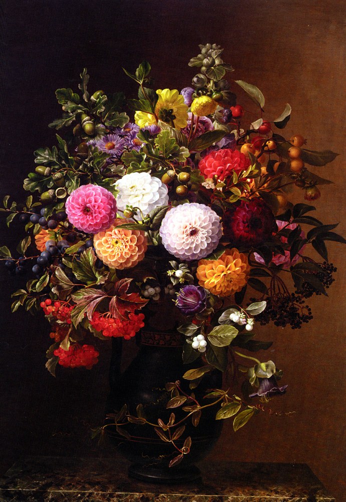 Johan Laurits Jensen Opstilling med Georginer (Still Life