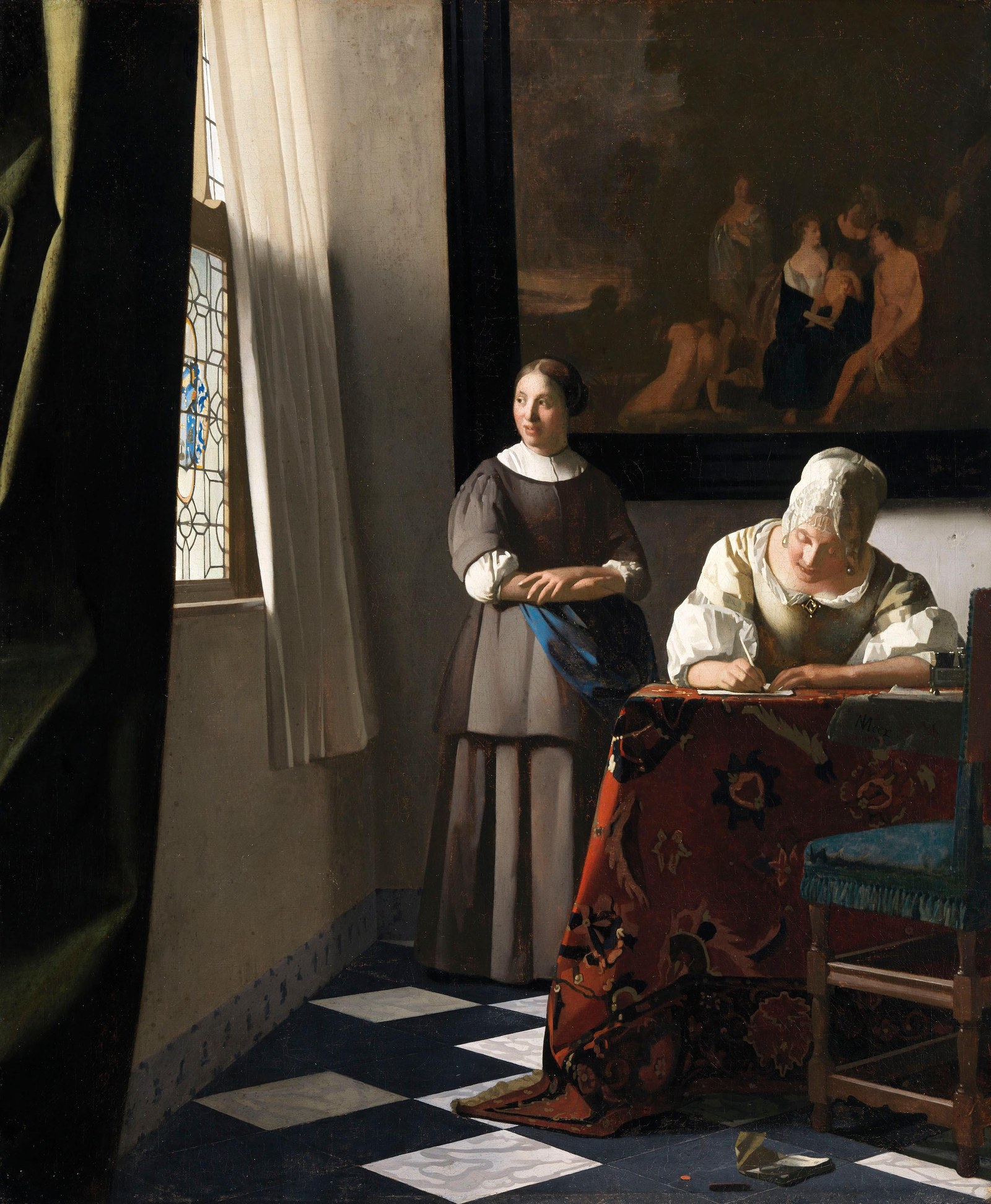 Lady Writing a Letter with Her Maid