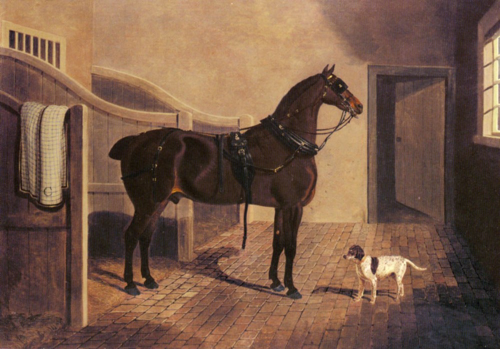 Herring Snr John Frederick A Favorite Coach Horse And Dog In A Stable