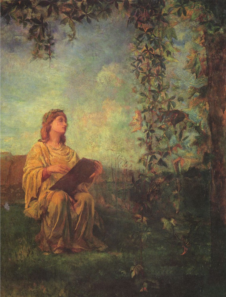 Decorative Panel Seated Figure in Yellow