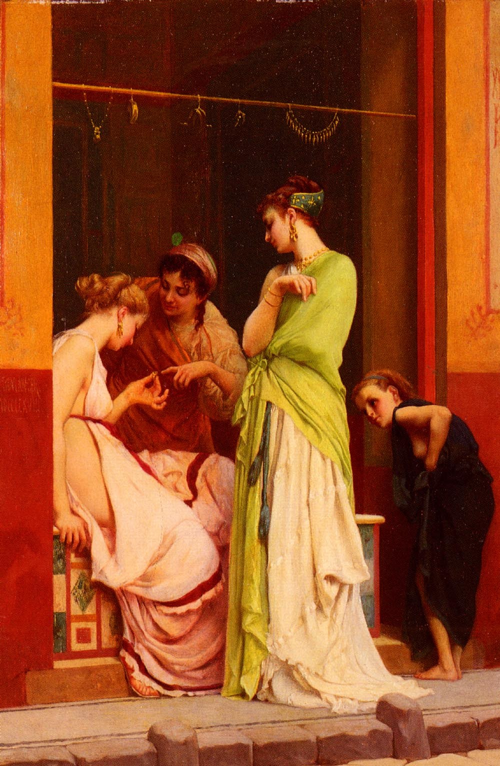 Boulanger Gustave Clarence Rodolphe Une Marchande De Bijoux A Pompeii