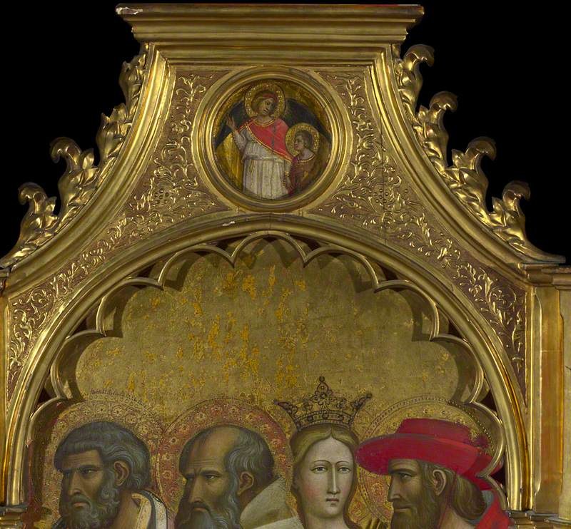 Giovanni dal Ponte (1385-c.1437) - Saints Raphael and Tobias, Roundel above Right Panel - NG580.8 - National Gallery.jpg