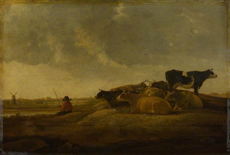 Aelbert Cuyp - A Herdsman with Seven Cows by a River NG NG NG2547.jpg