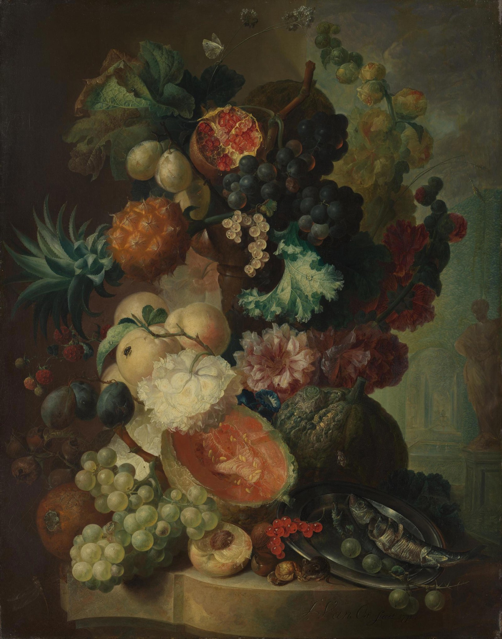 Fruit, Flowers and a Fish