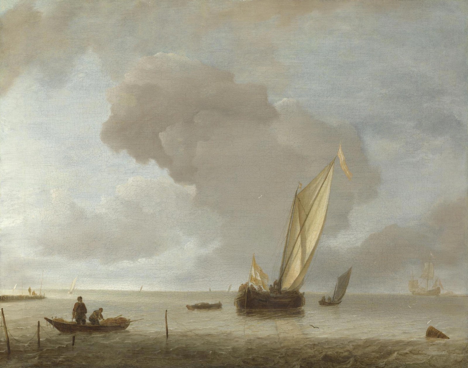 A Small Dutch Vessel before a Light Breeze
