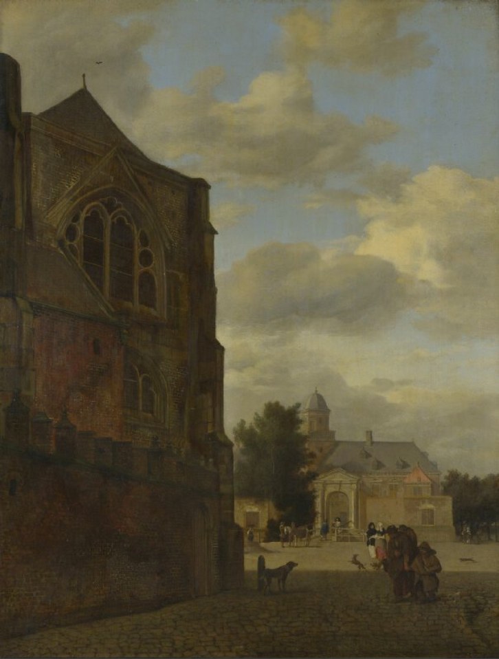 Jan van der Heyden - An Imaginary View of Nijenrode Castle and the Sacristy of Utrecht Cathedral.jpg