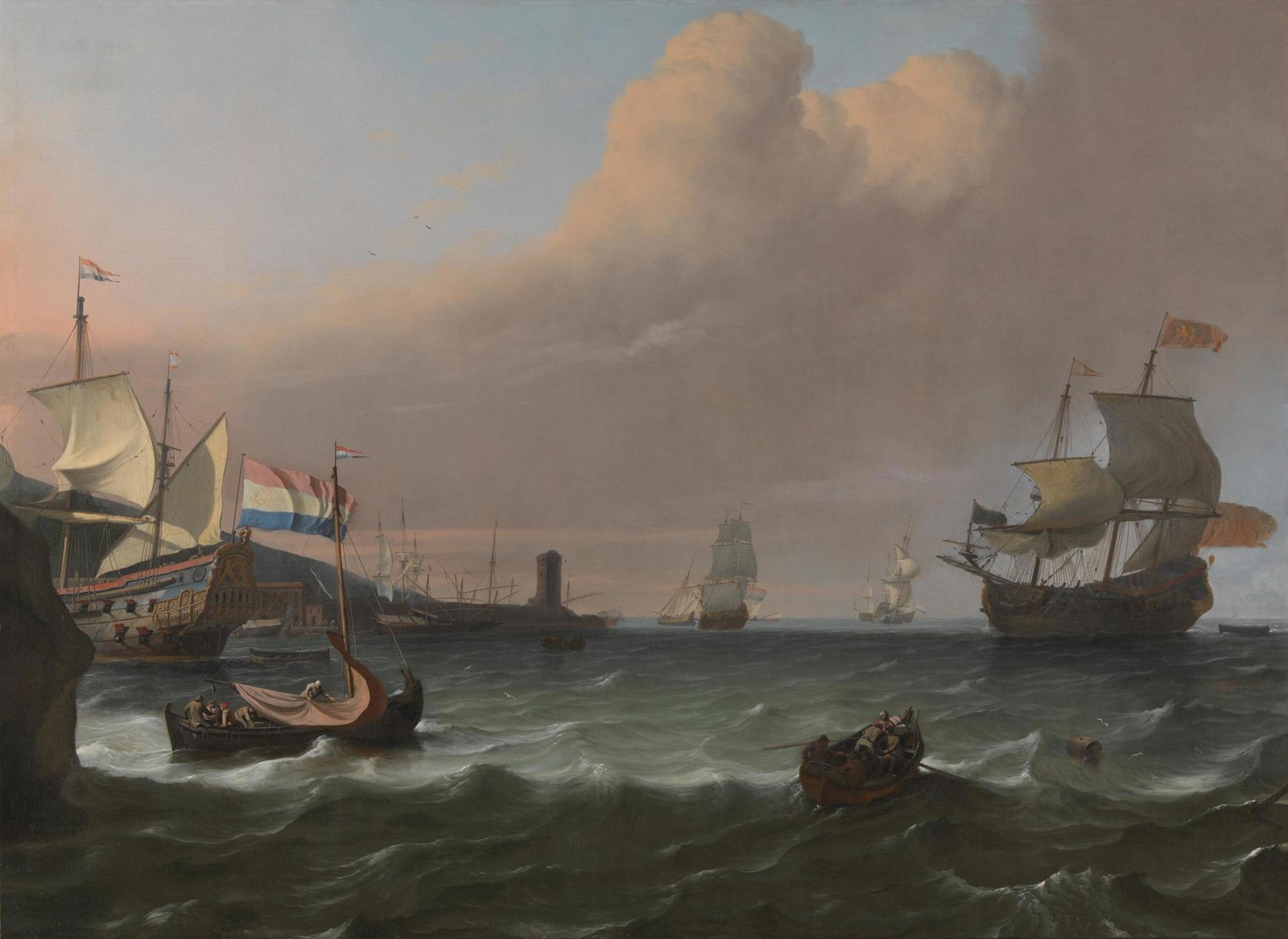 Dutch Men-of-war entering a Mediterranean Port
