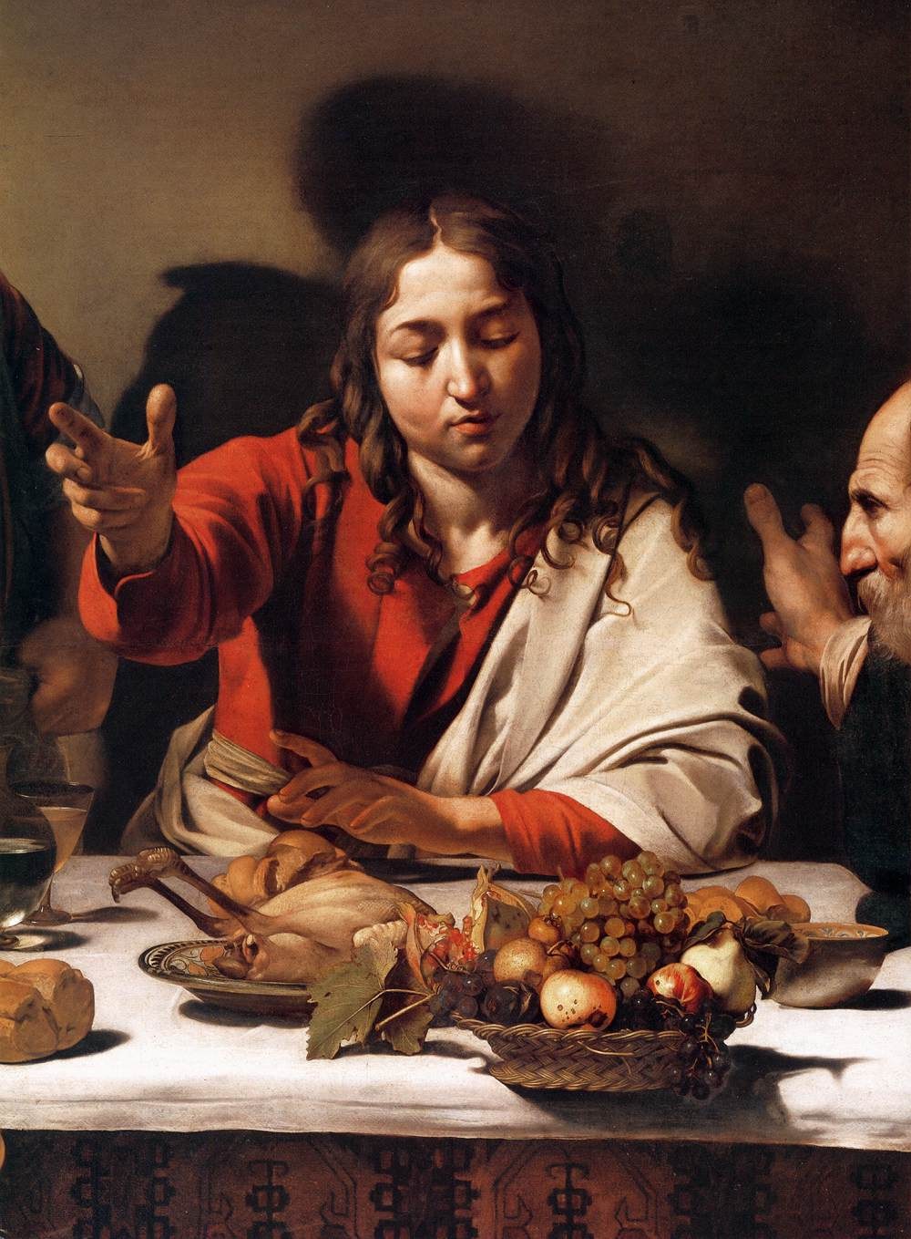 Michelangelo Merisi da Caravaggio - Supper at Emmaus (detail) - WGA04143.jpg