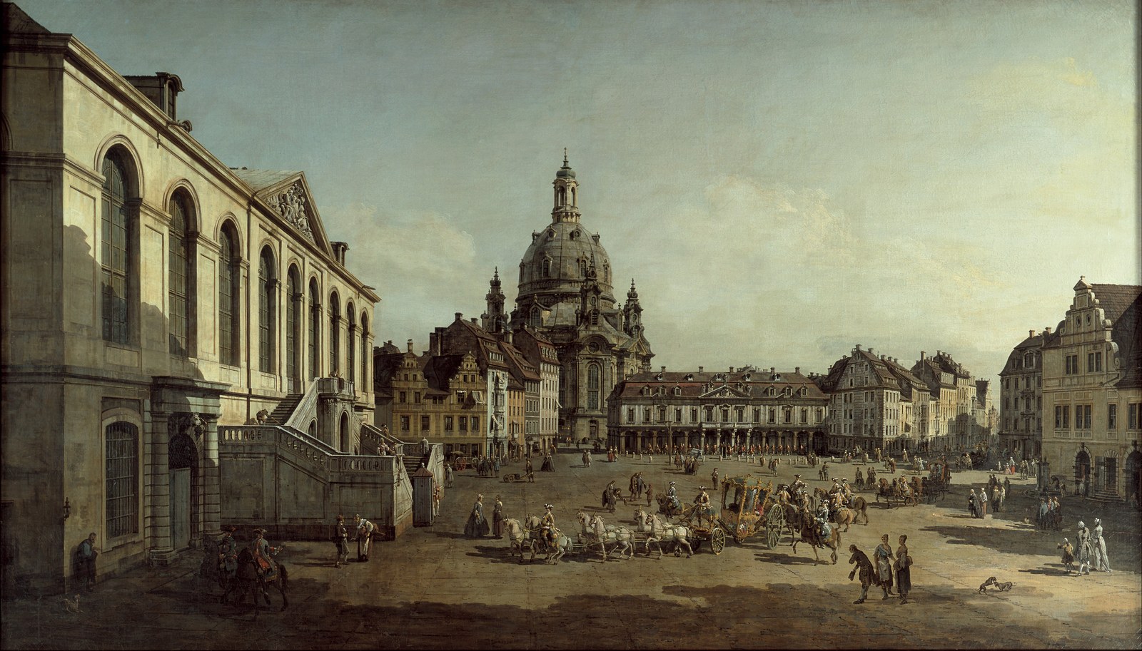 Canaletto - View of the Neumarkt in Dresden from the Jüdenhofe - Google Art Project