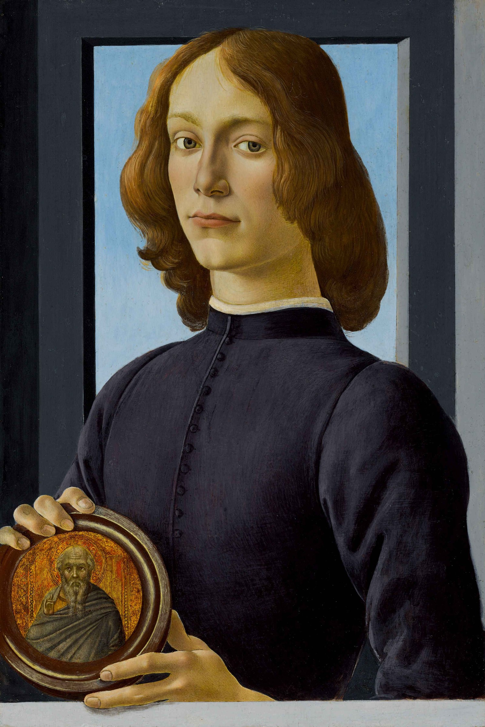Botticelli - Portrait of a Young Man Holding a Roundel