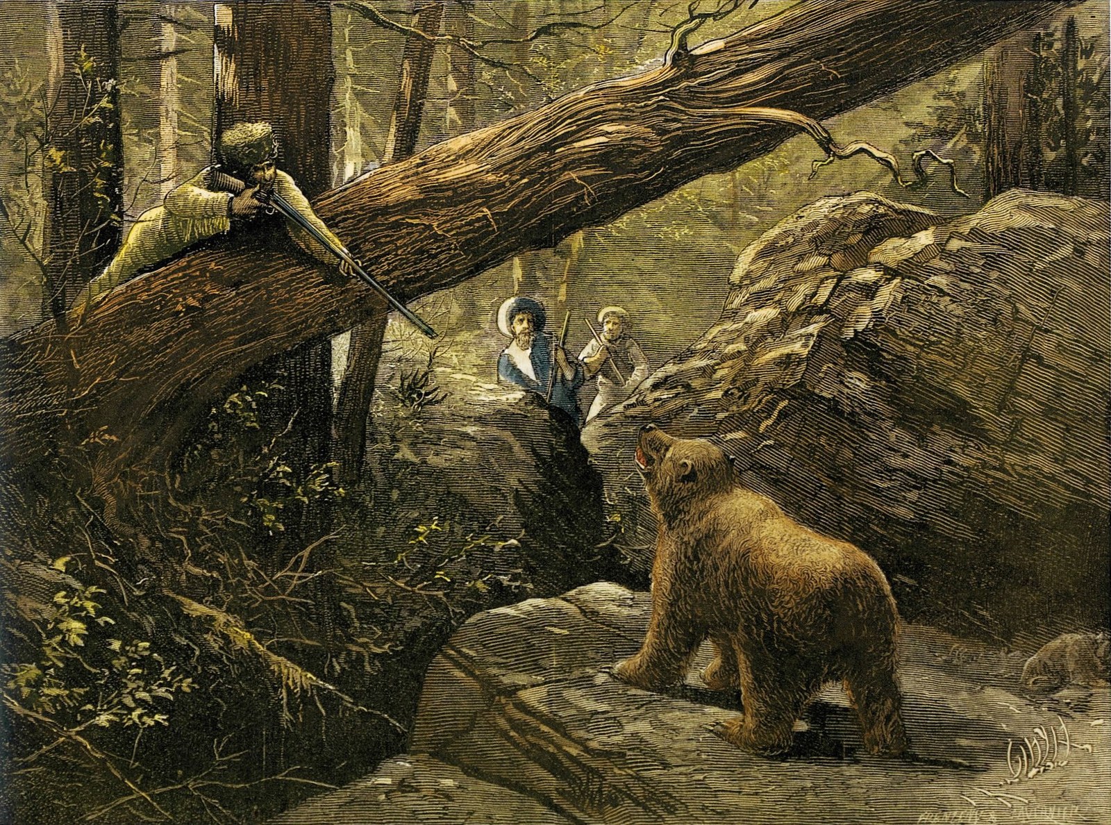 'A Bear Hunt in the Rocky Mountains' by Paul Frenzeny and Jules Tavernier