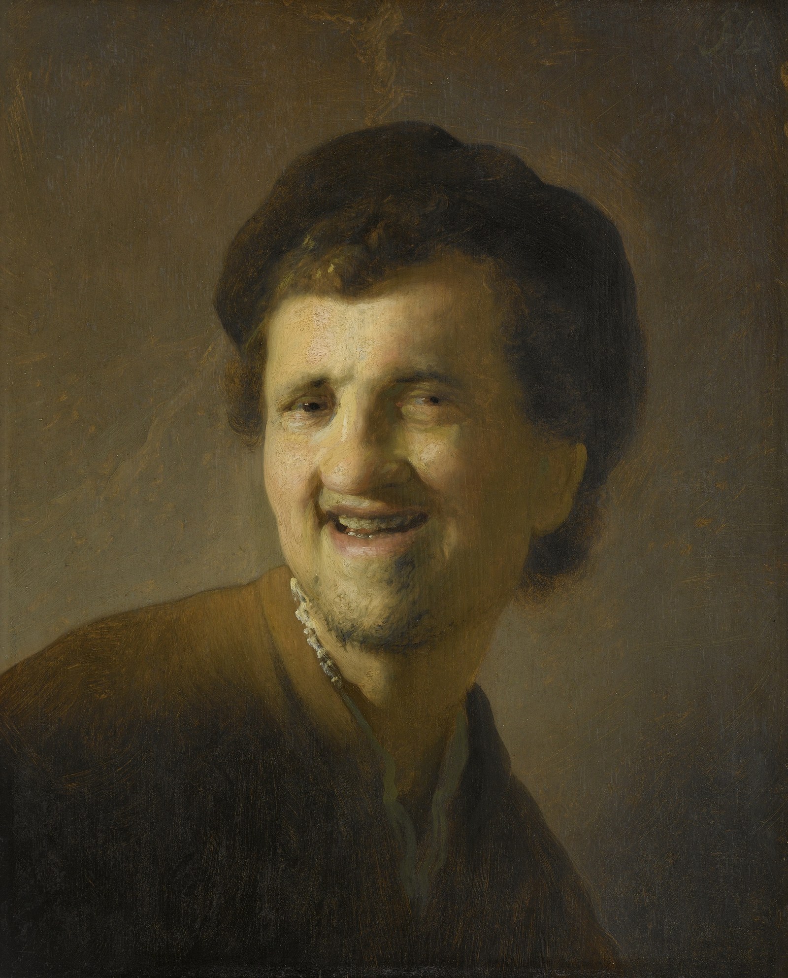 Bust of a laughing young man