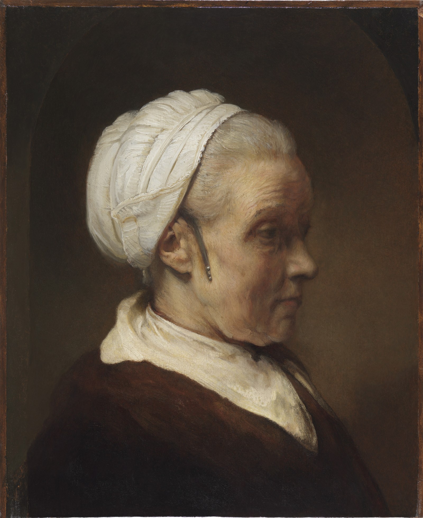Bust of an old woman in a white cap