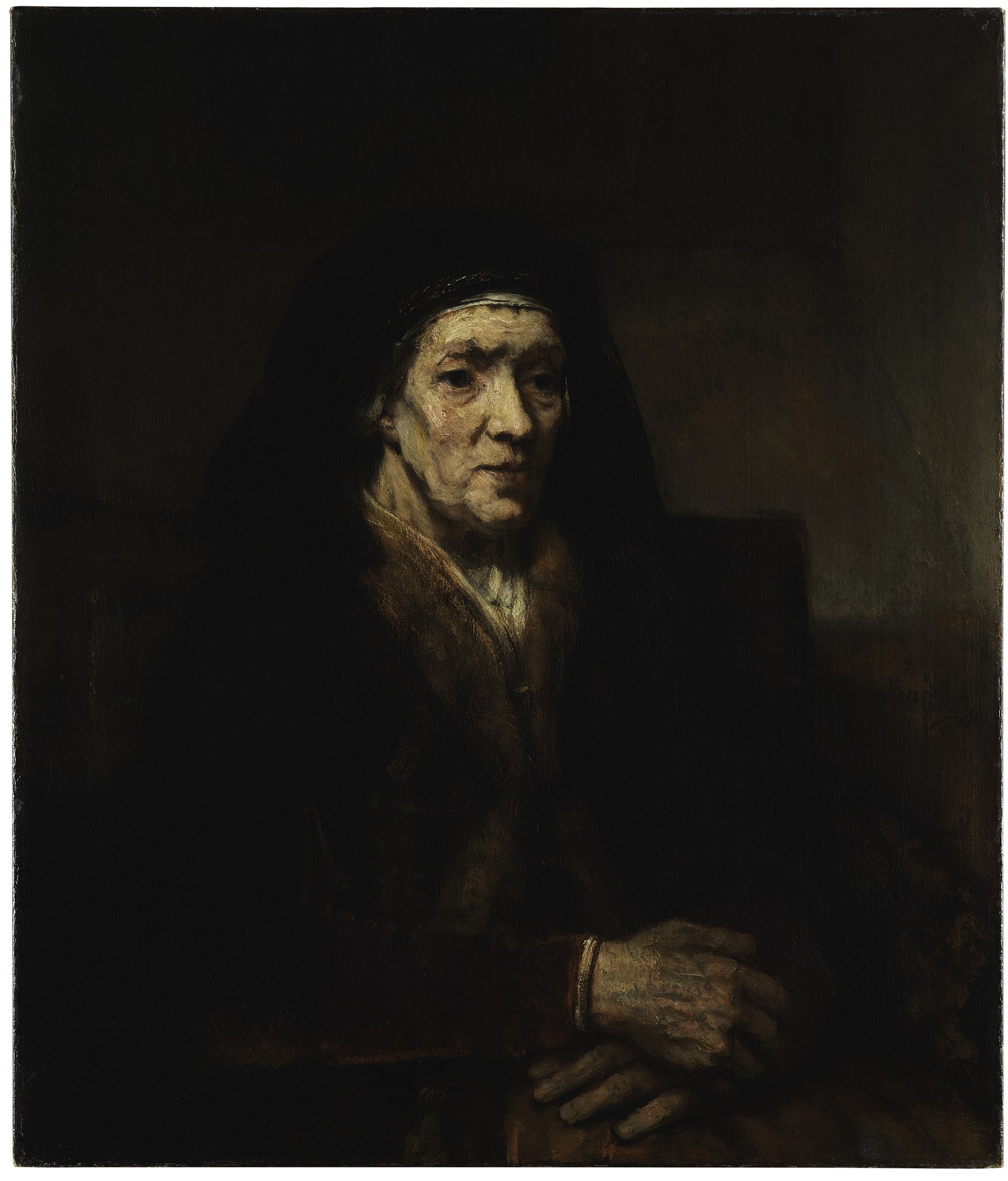 Portrait of a Seated Woman with Her Hands Clasped
