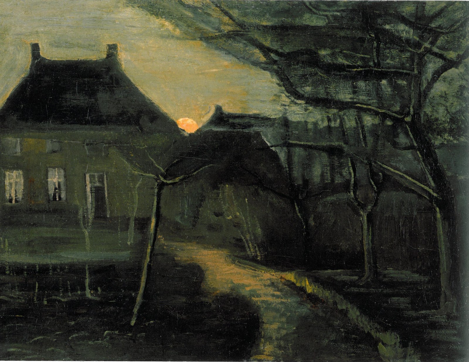 The Parsonage at Nuenen by Moonlight