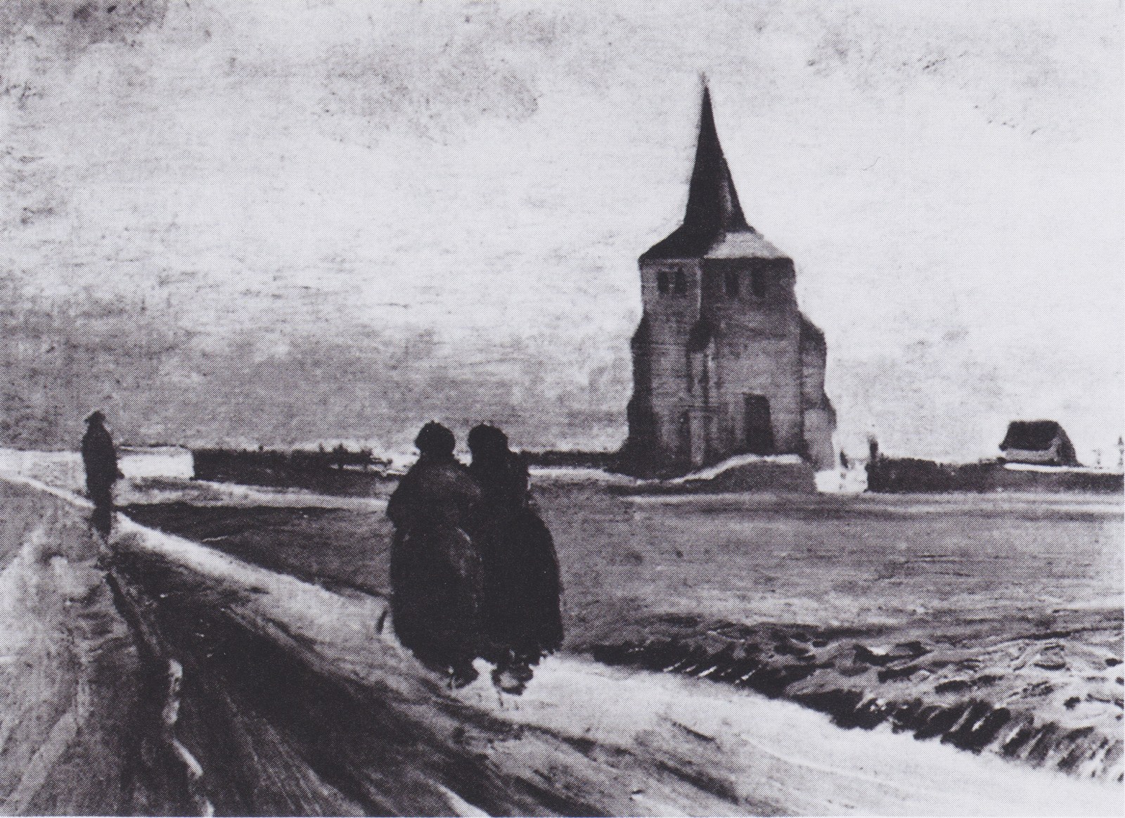 The Old Tower of Nuenen with People Walking