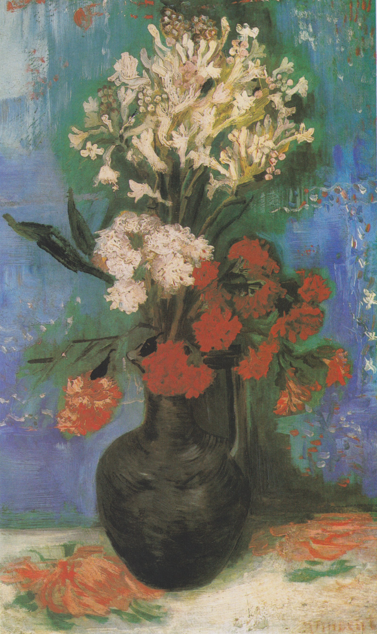 Vase with Carnations and Other Flowers