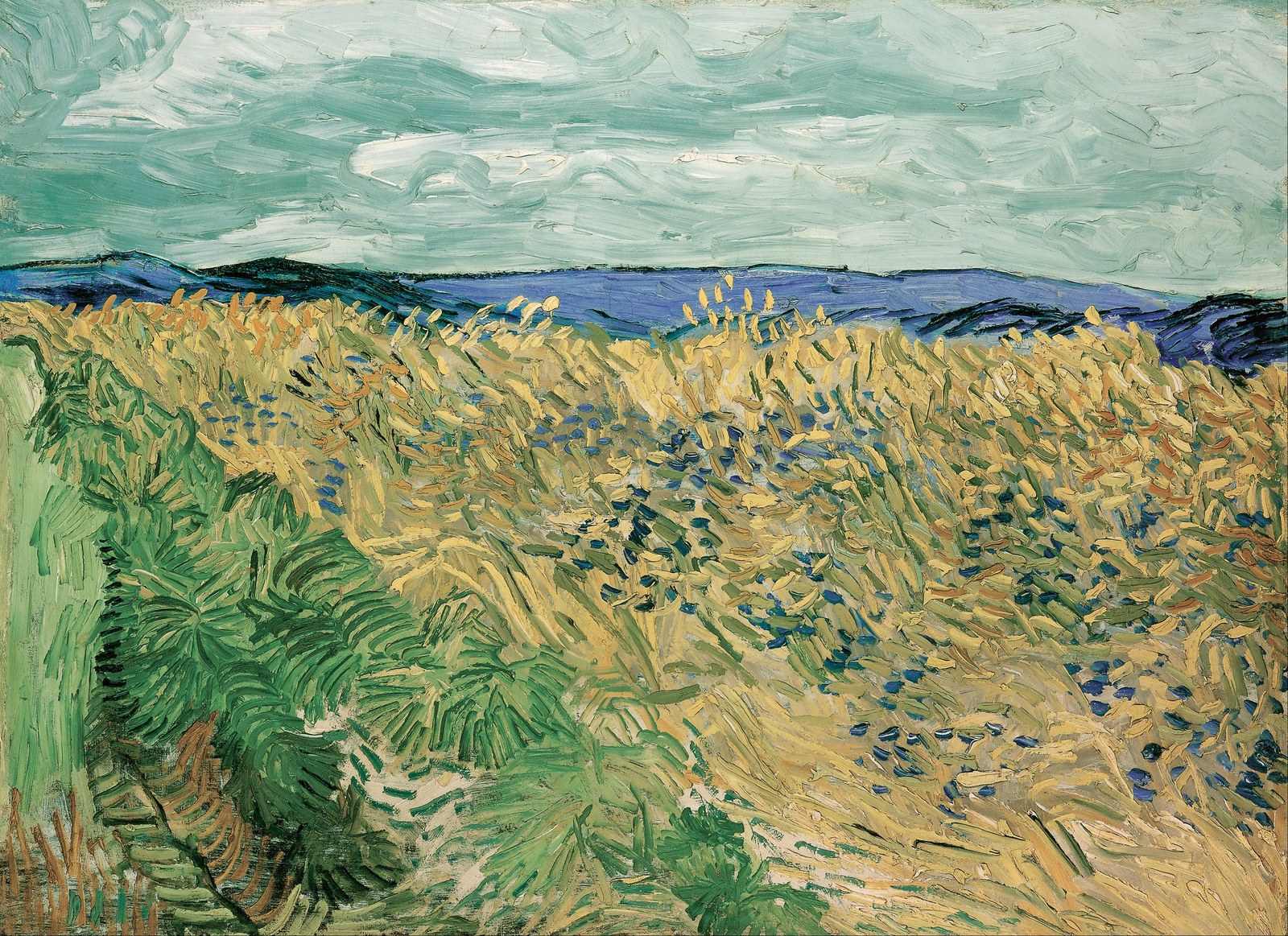 Wheat Field with Cornflowers