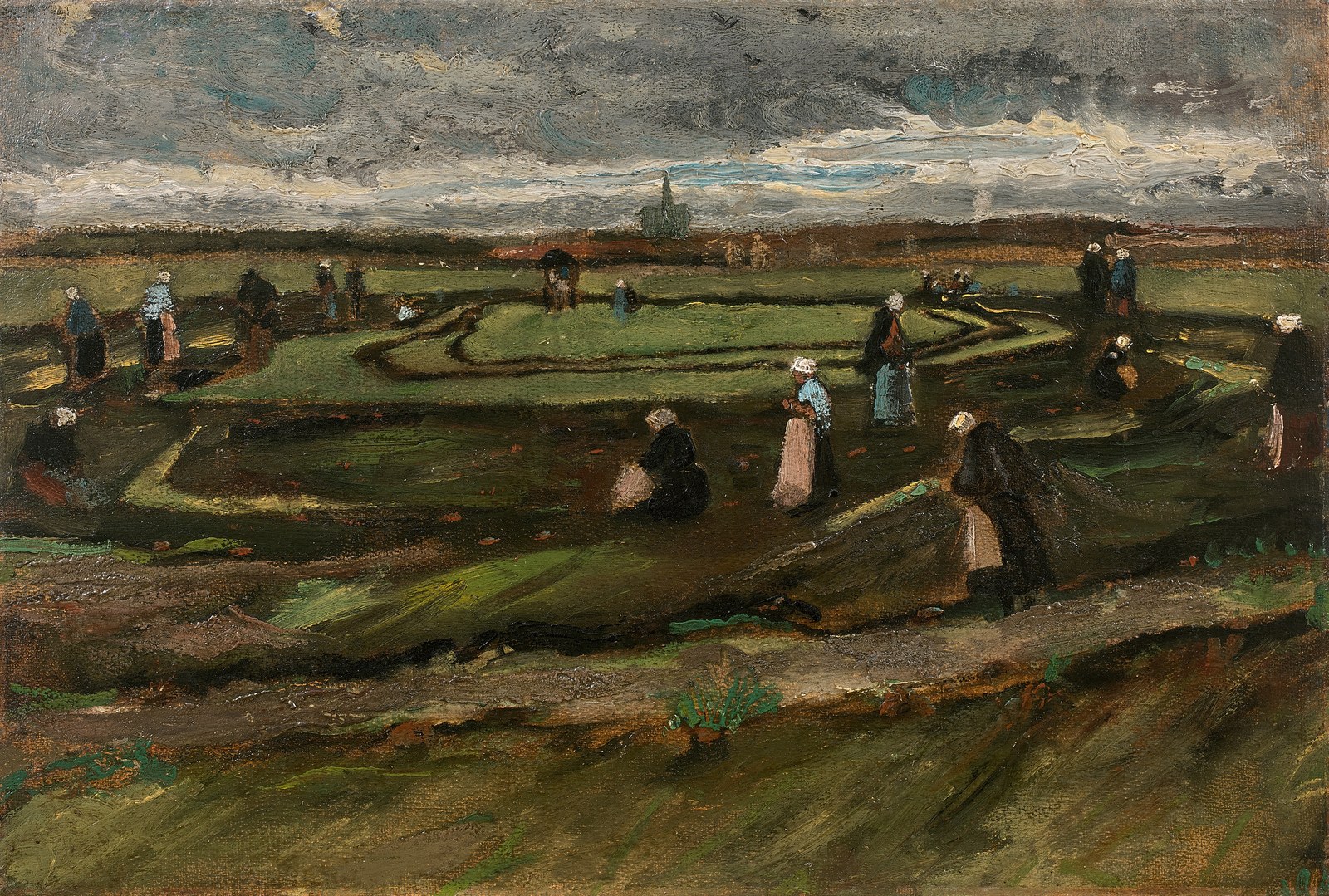 Women Mending Nets in the Dunes