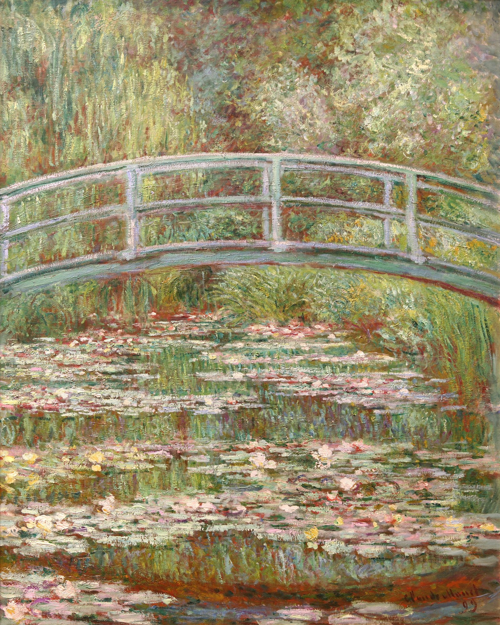 Bridge over a Pond of Water Lilies