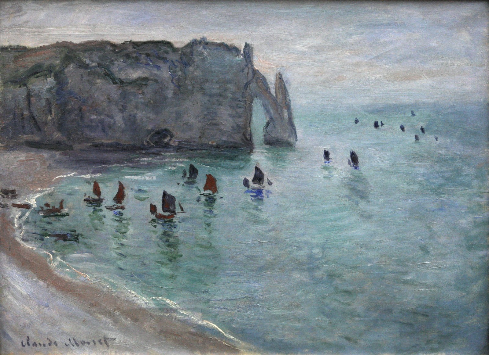 Étretat, the Porte d'Aval: Fishing Boats Leaving the Harbor
