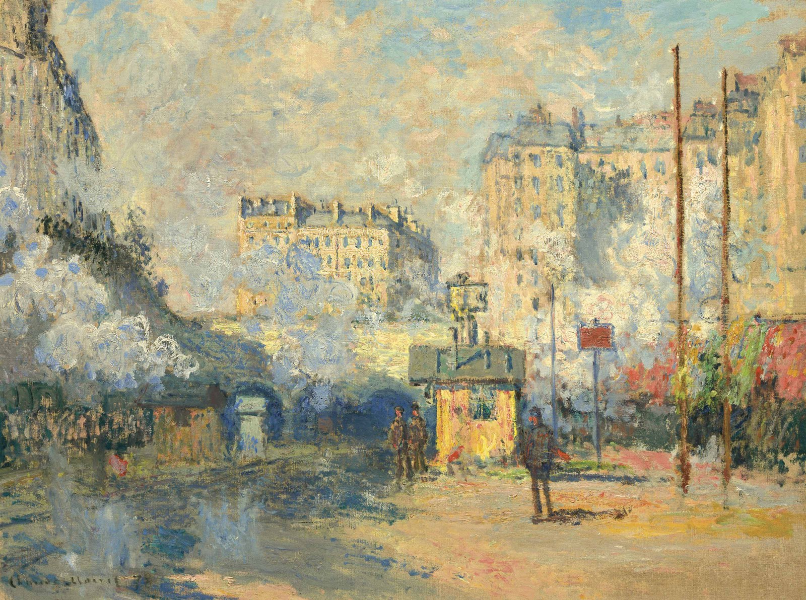 Exterior of Saint-Lazare station, sun effect