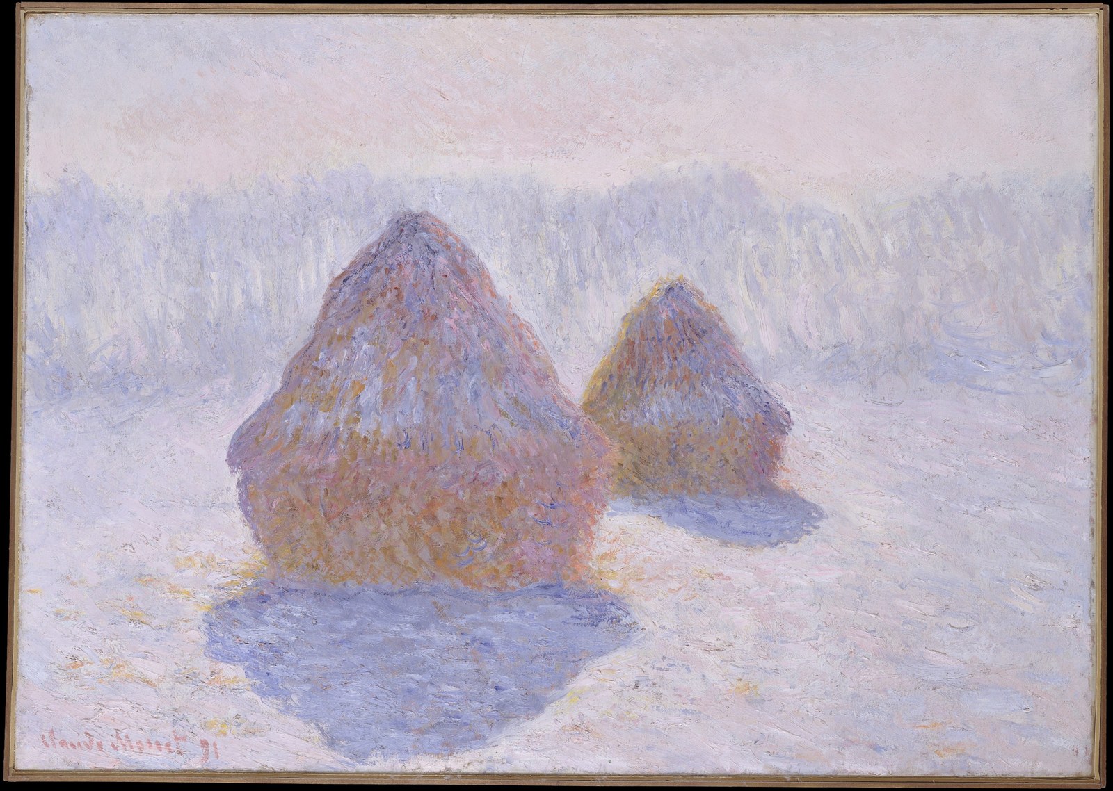 Haystacks (Effect of Snow and Sun)
