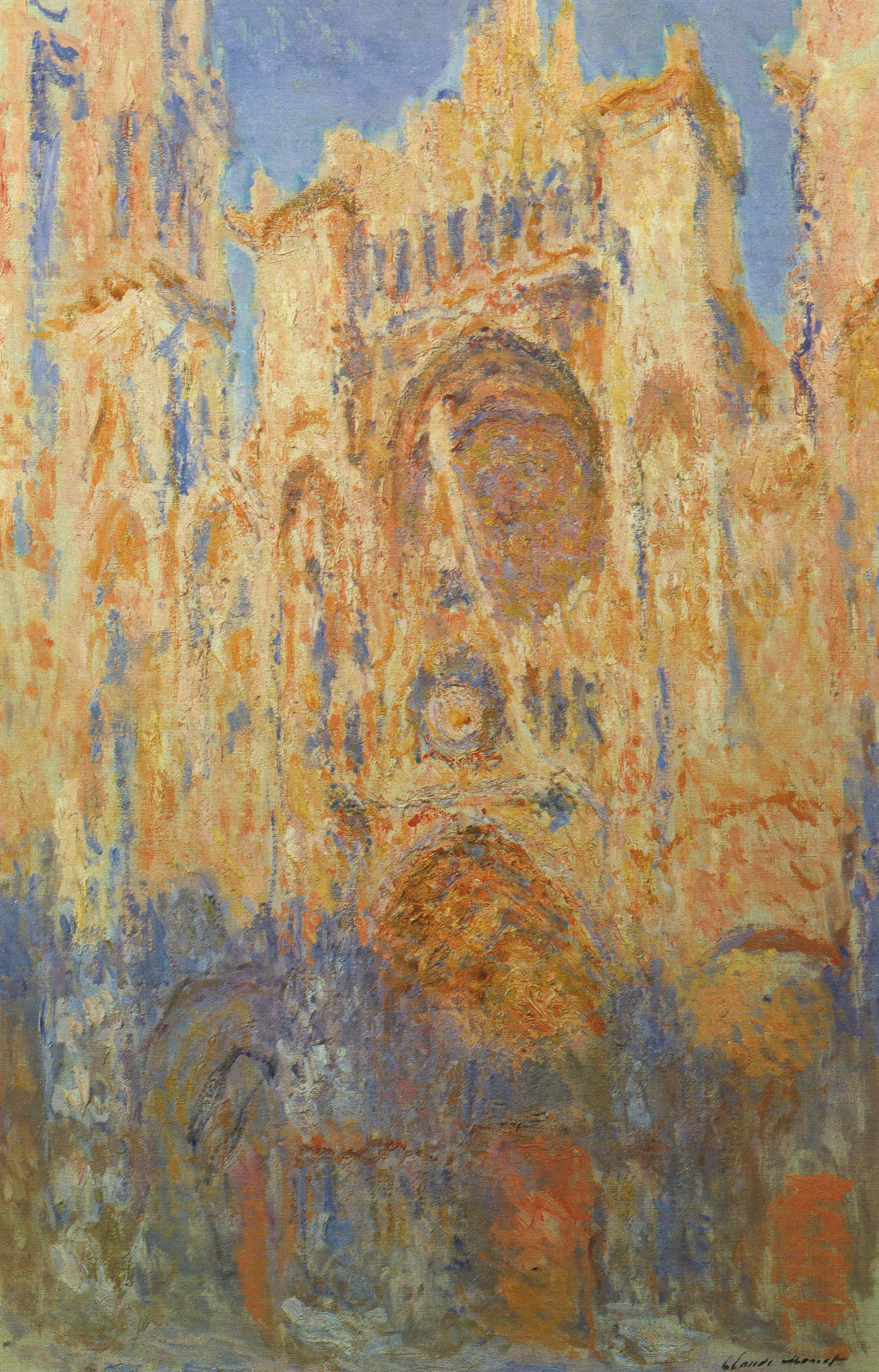 Rouen Cathedral, Portal, Sunlight, End of the Day