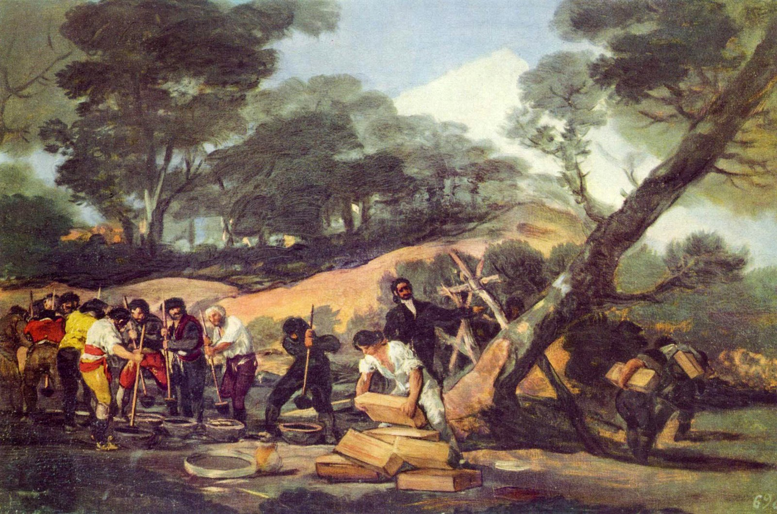 Fabricación de la pólvora en la Sierra de Tardienta por Goya