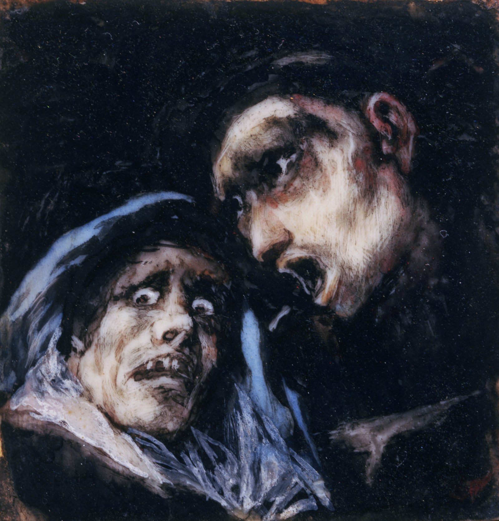 Francisco José de Goya y Lucientes - Monk Talking to an Old Woman - Google Art Project