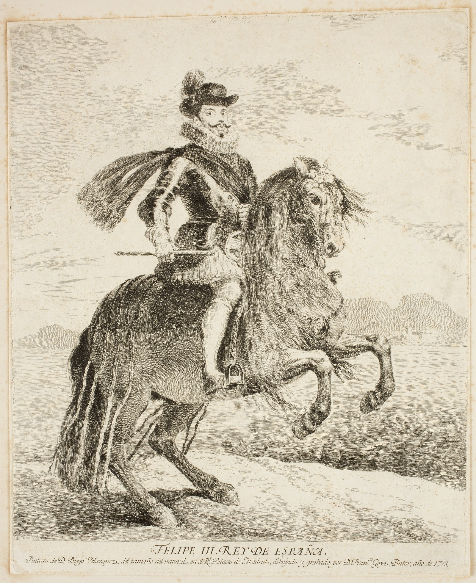Goya Equestrian portrait of Felipe III after velazquez