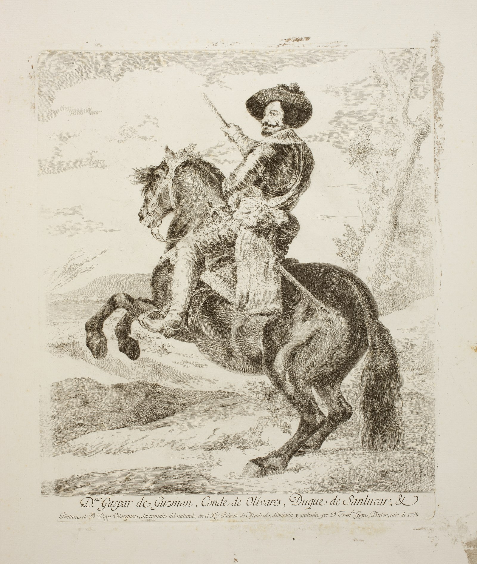 Goya Equestrian portrait of Gaspar de Guzmán, Count-Duke of Olivares after velazquez