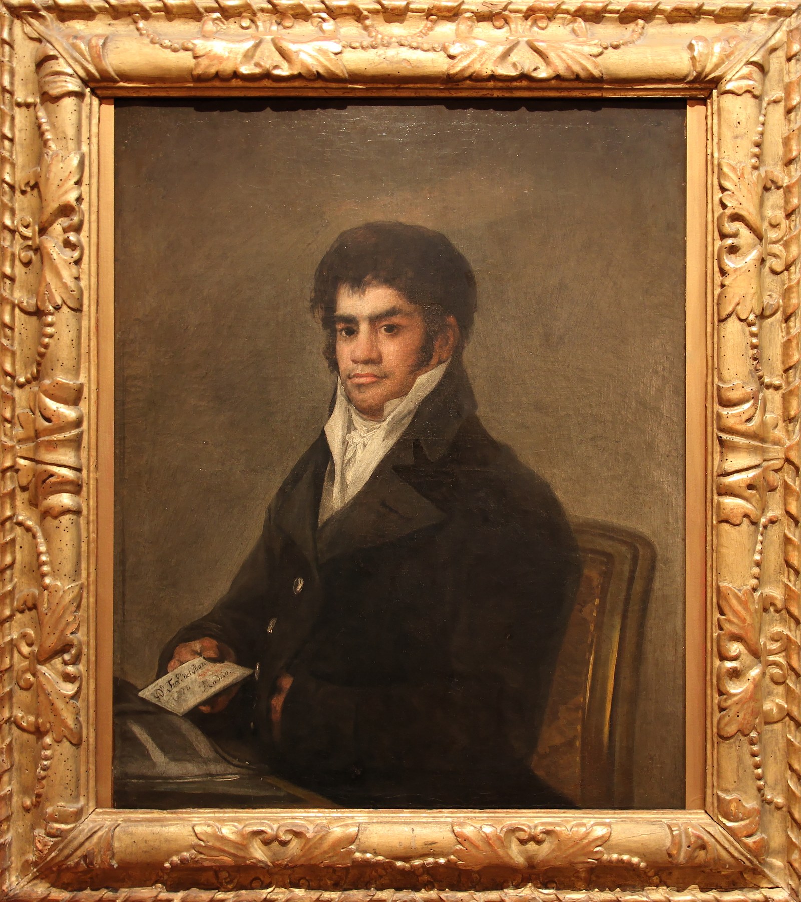 Portrait de Francisco del Mazo (avec cadre), Francisco de Goya y Lucientes, Musée Goya