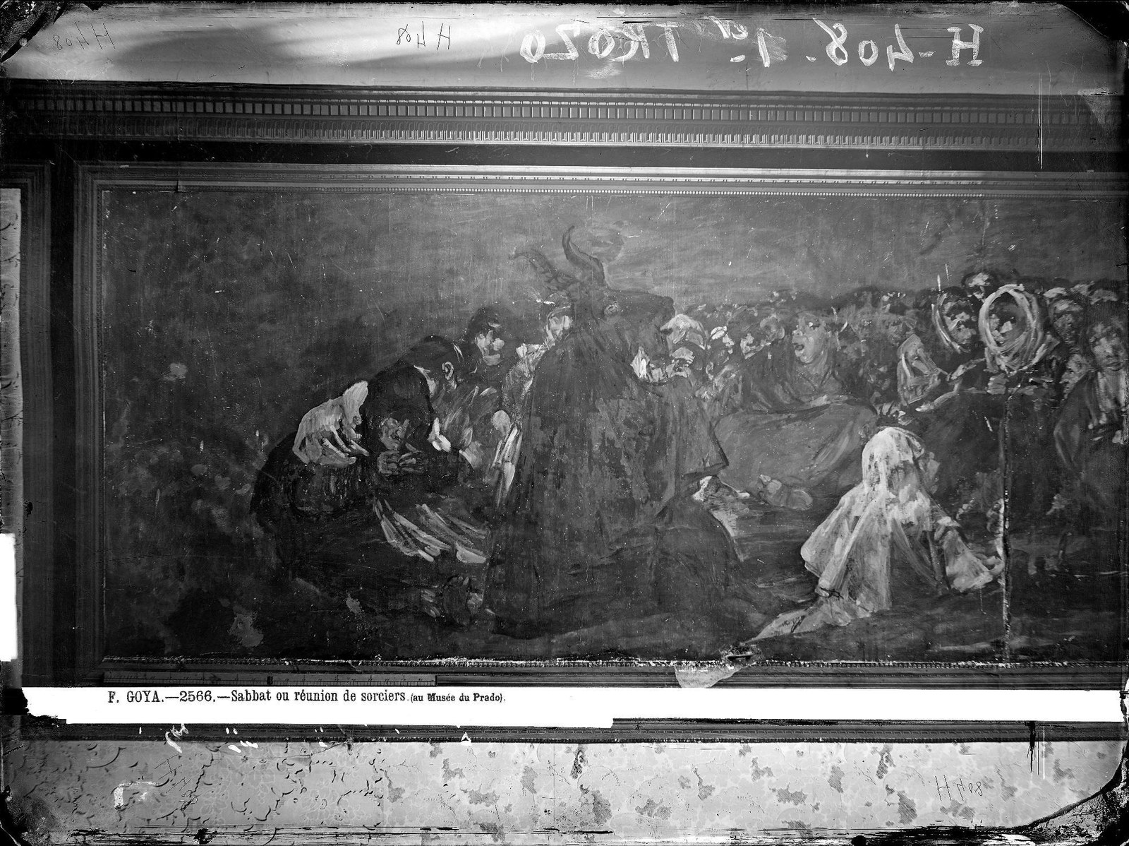 Pinturas Negras de Goya, El Aquelarre, fotografía de J. Laurent en 1874, VN-a-008125 P