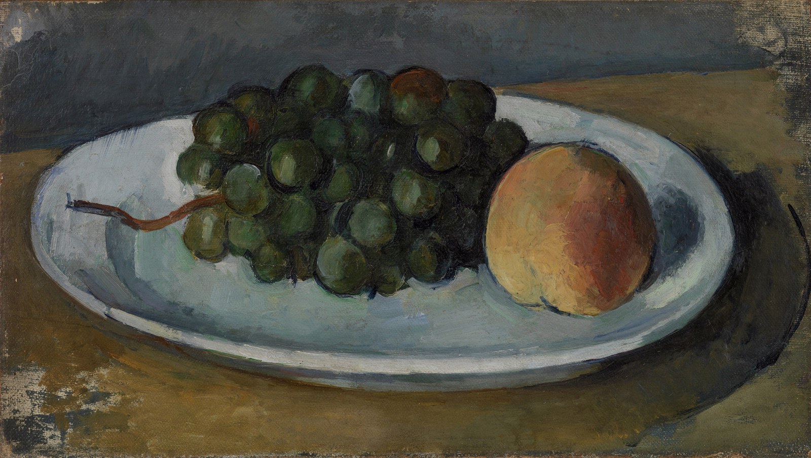 Grapes and Peach on a Plate (Grappe de raisin et pêche sur une assiette)