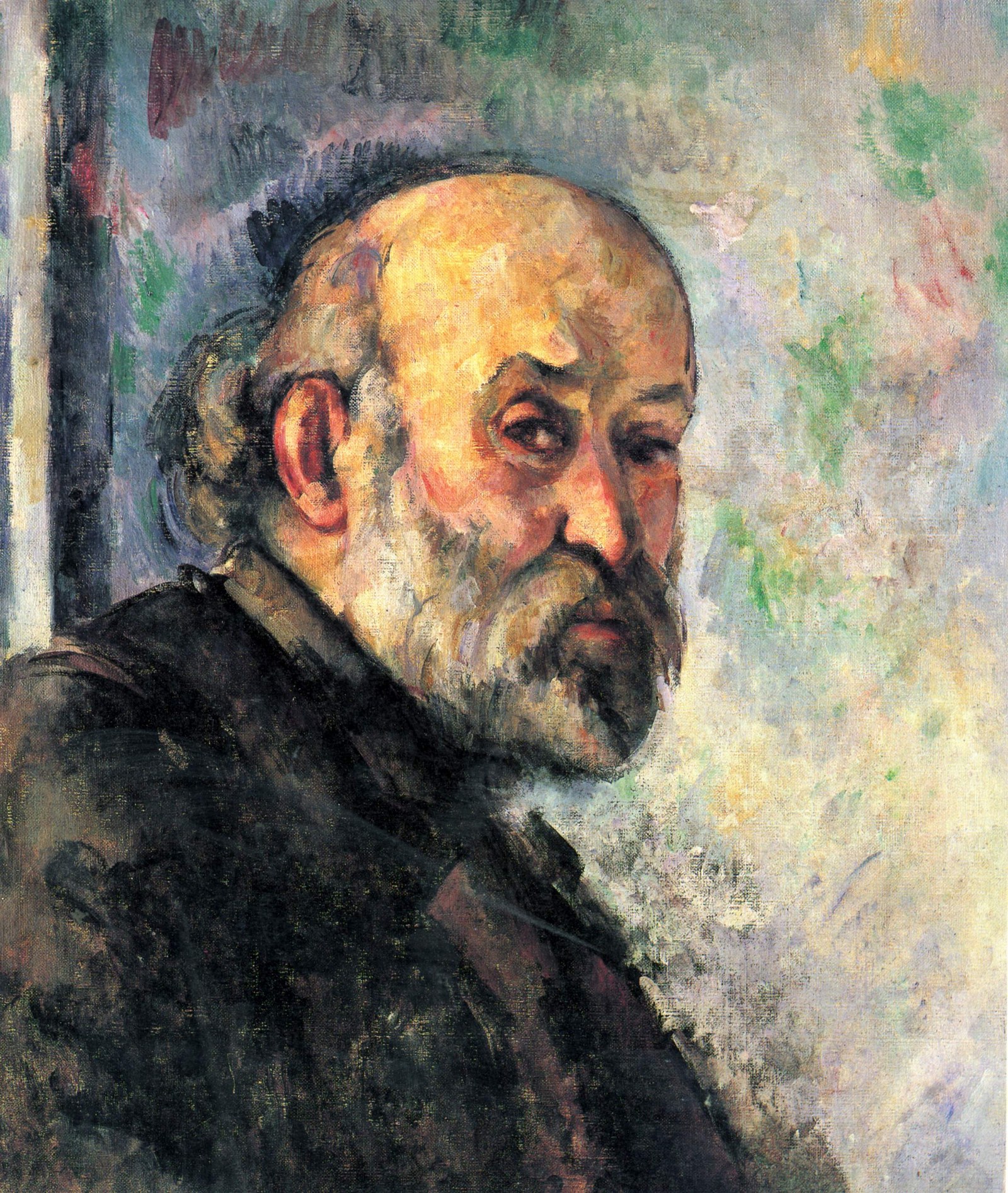 Portrait de Cézanne sur fond bleu (Self-portrait on blue background)