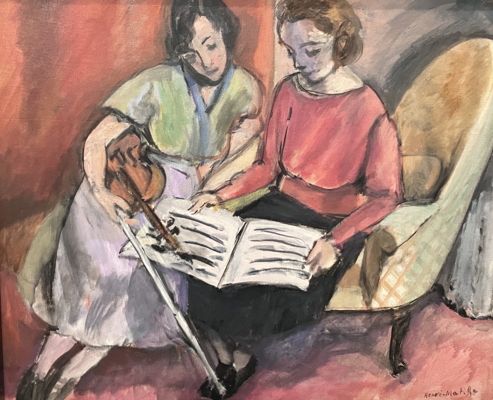 The Music Lesson,Two Women Seated on a Divan