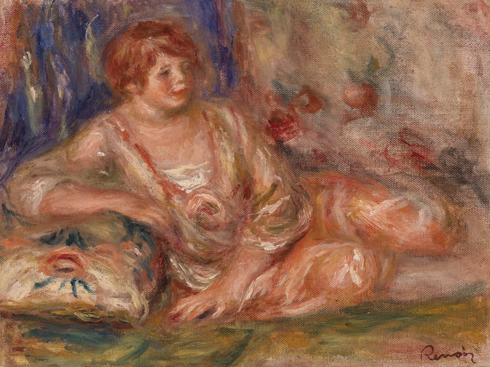 Andrée in Pink, Reclining (Andrée en rose étendue)