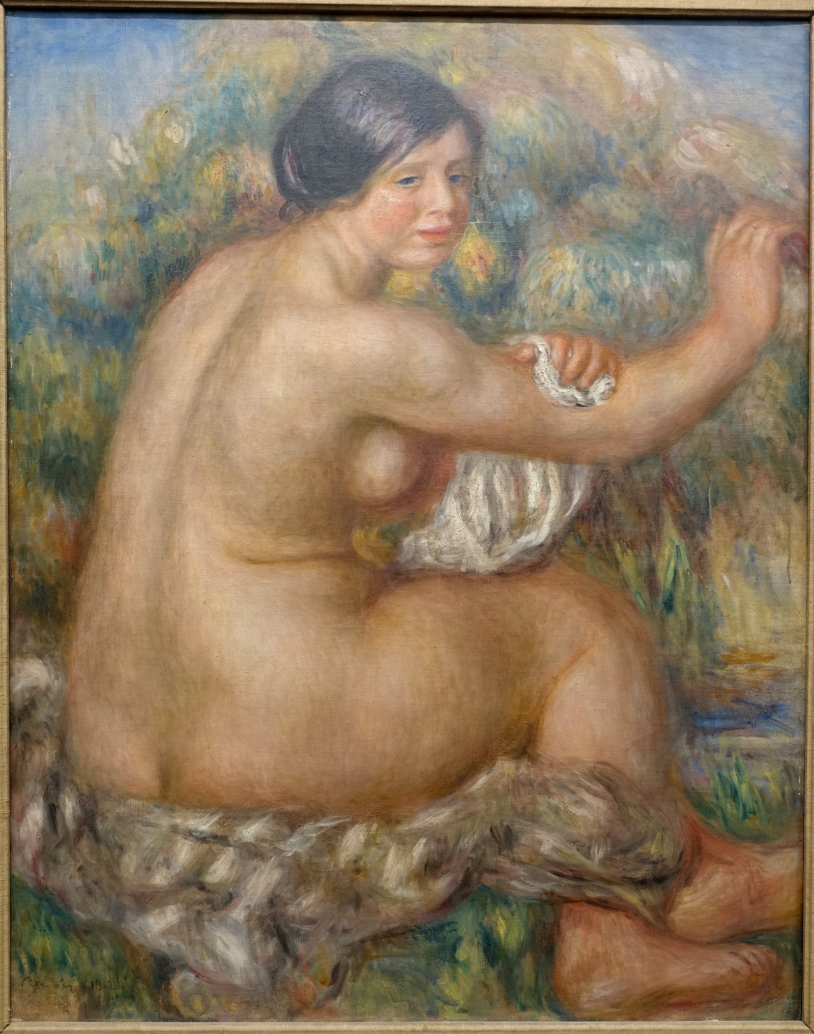 Bather Drying her Right Arm, Large Sitting Nude
