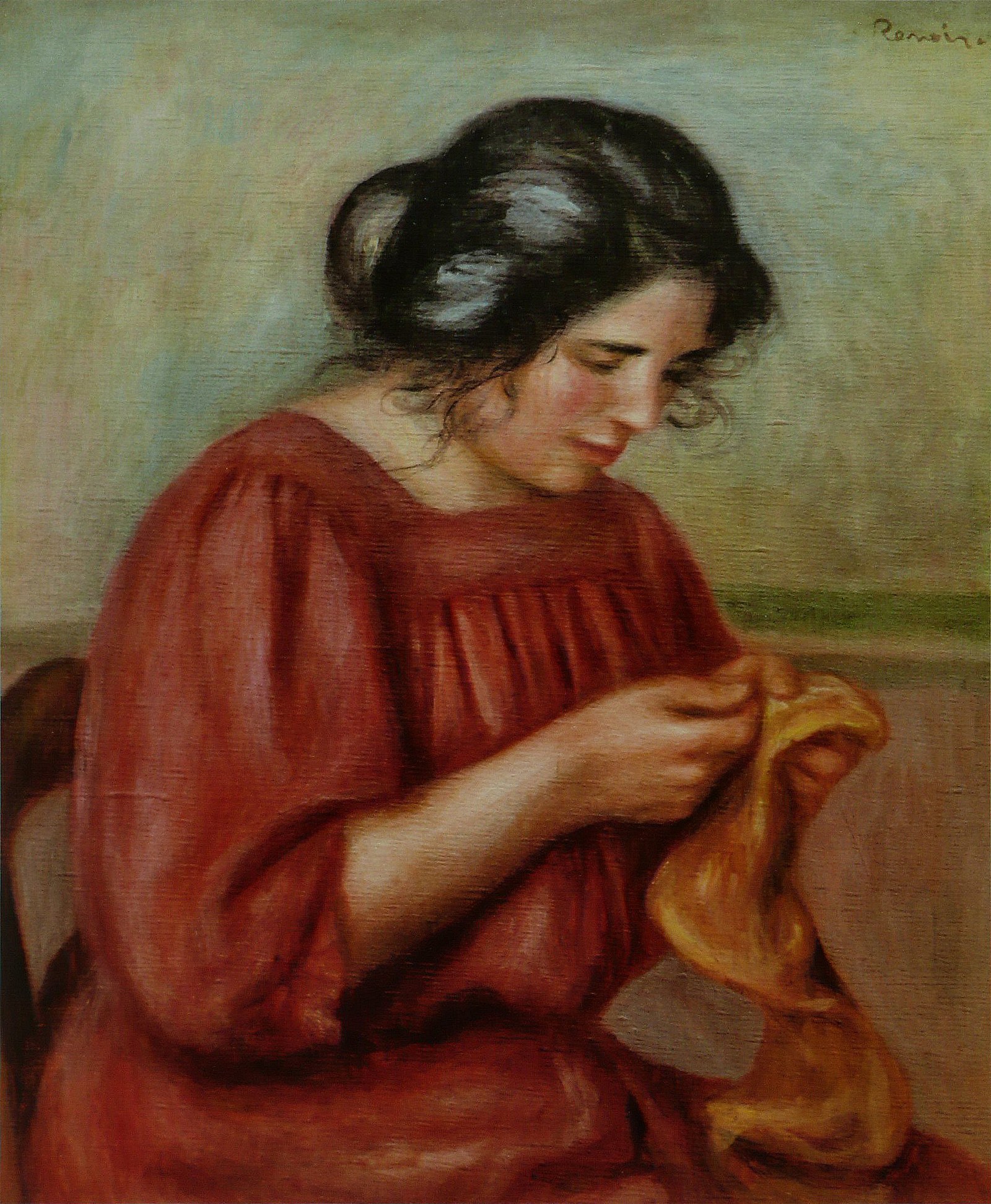 Gabrielle mending