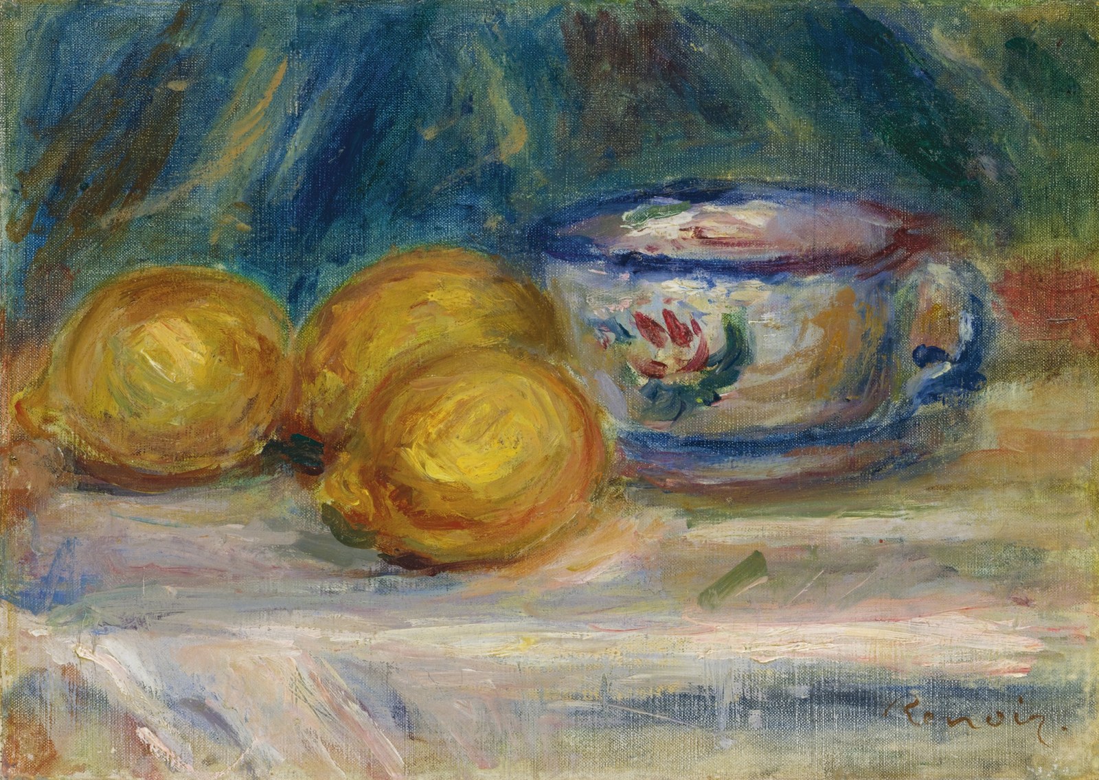 Still Life, Three Lemons and a Cup