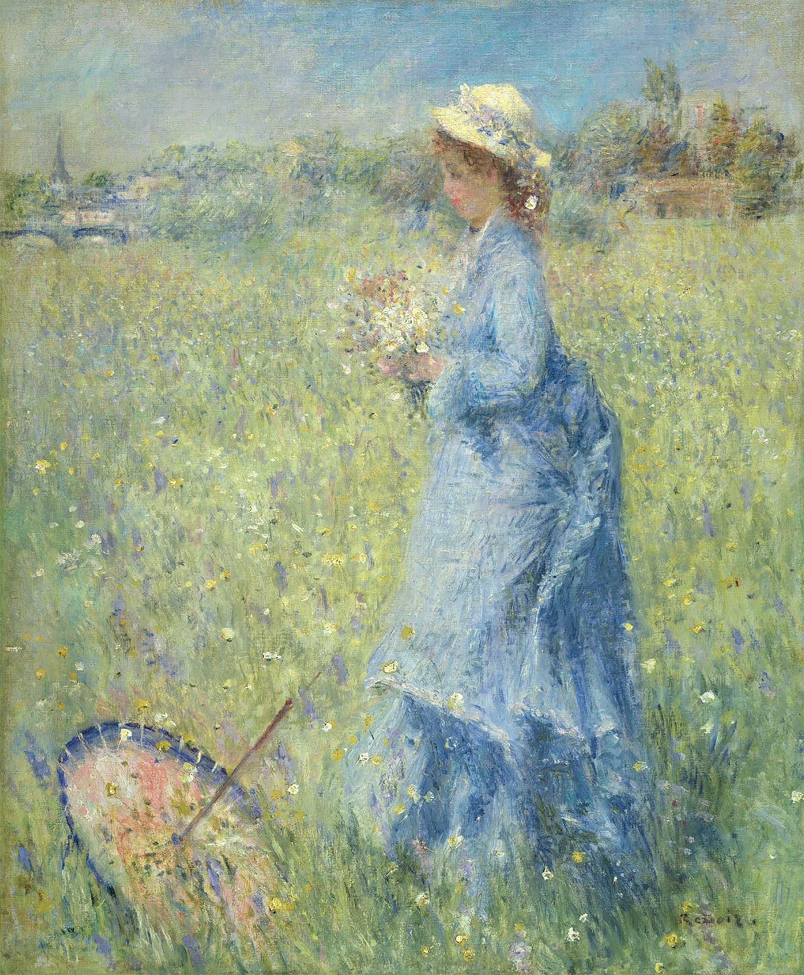 Woman picking flowers