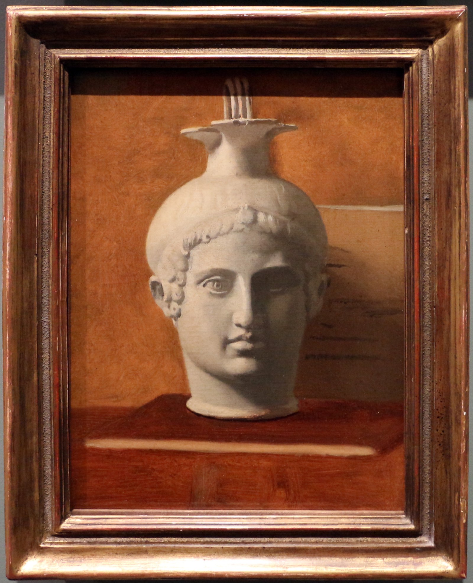 Oenochoé shaped head of young man