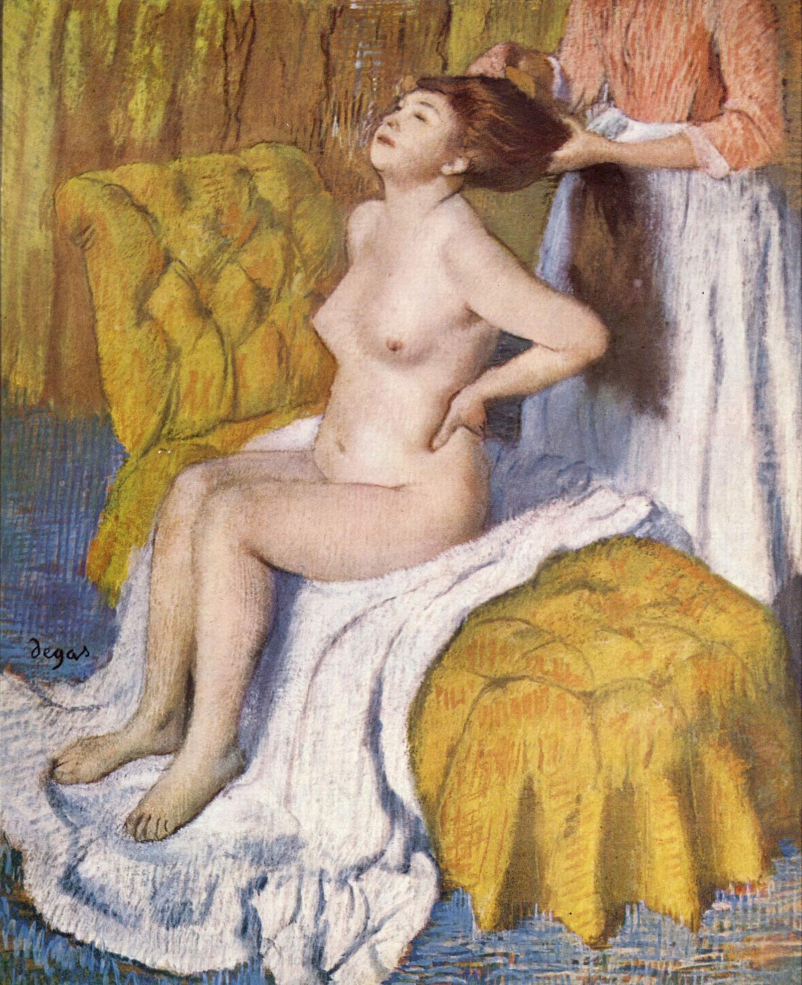 Woman Having Her Hair Combed