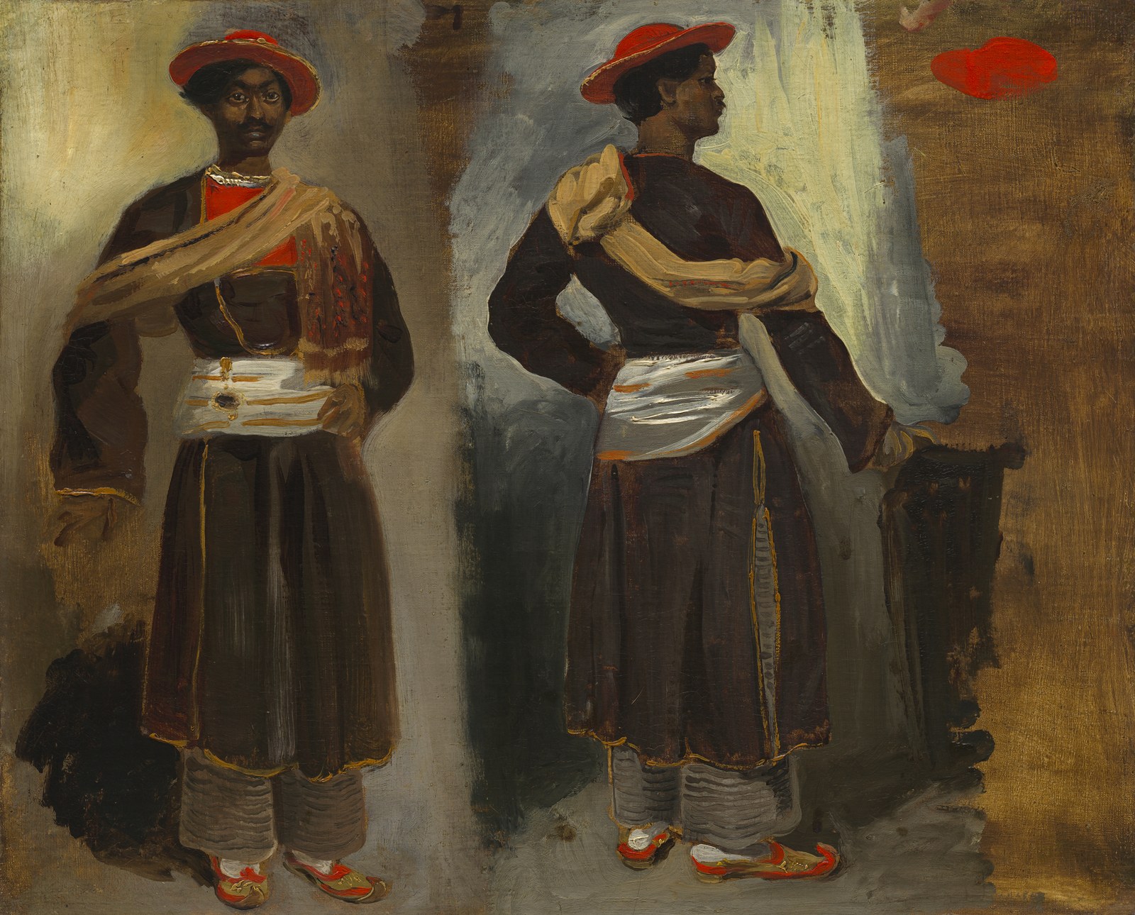 Two Studies of a Standing Indian from Calcutta