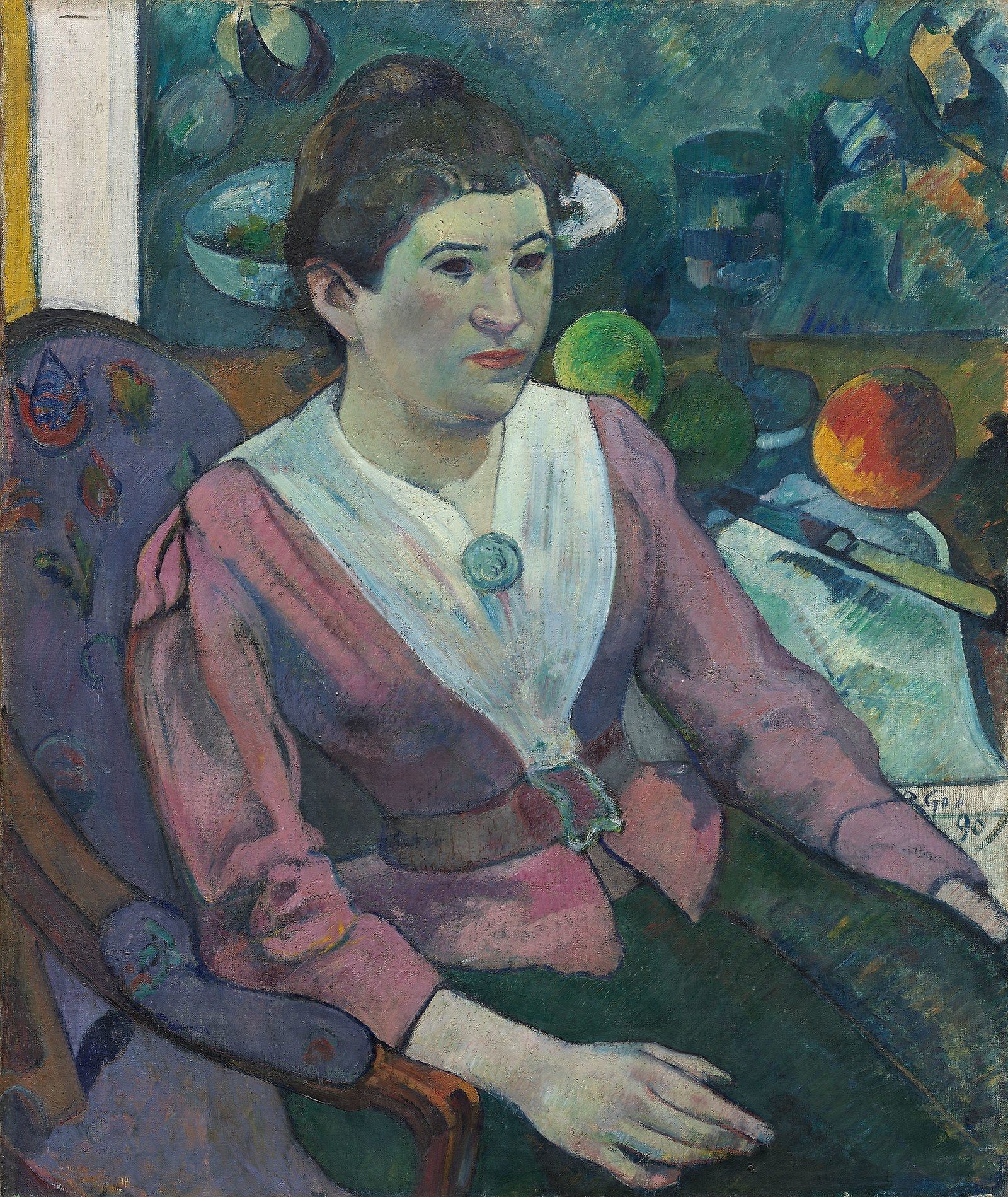 Woman in Front of a Still Life by Cézanne