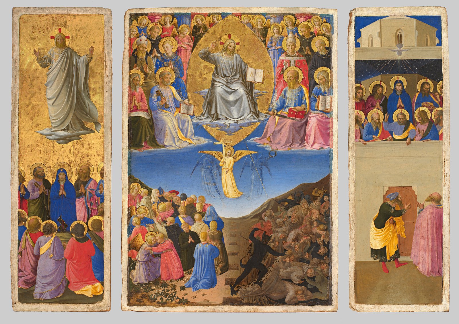 Triptych of the Last Judgment, Ascension, and Pentecost